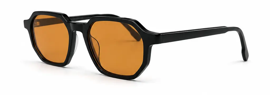 Lentes de biohacking Ritmia Day, modelo Hexagonal color Negro, vista lateral