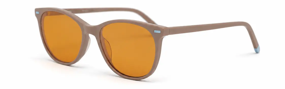 Lentes de biohacking Ritmia Day, modelo Semi Agatado color Beige, vista lateral