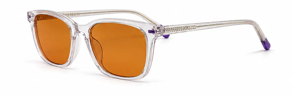 Lentes de biohacking Ritmia Day, modelo Semi Agatado color transparente, vista lateral